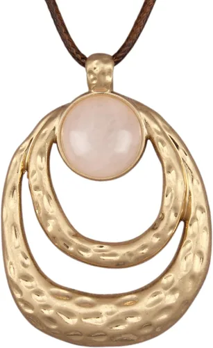 Vista 40 de Jeilwiy Collar de cuero para mujer, collar funky, gargantilla de cuerda con colgante, joyería de estilo bohemio