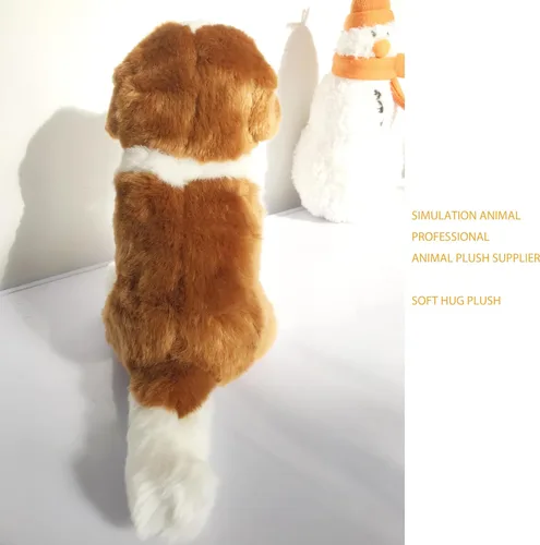 Vista 6 de JIANEEXSQ Peluche realista de perro de San Bernardo, modelo de perro siberiano realista, regalo de cumpleaños para niños