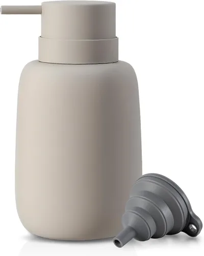 Vista 7 de Dispensador de jabón negro mate para baño, dispensador de jabón de cerámica, dispensador de loción, dispensador de jabón para platos, dispensador