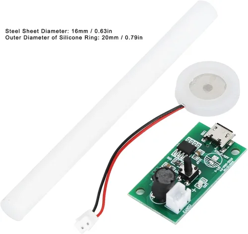 Vista 2 de Mini humidificador USB de 5 V, kit de disco de atomización, placa de atomización USB con control de interruptor de temporizador, controlador
