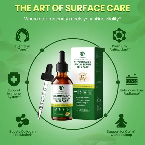 Vista 8 de Lukaree Suero de vitamina C para la cara – Suero facial de vitamina C iluminador con hialuronato de sodio Unifica el tono de la piel y suaviza