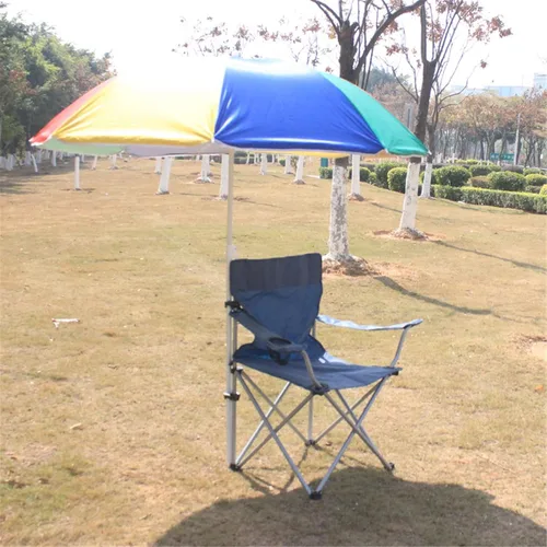 Vista 2 de Sillas de camping plegables al aire libre con toldo con portavasos para viajes, senderismo
