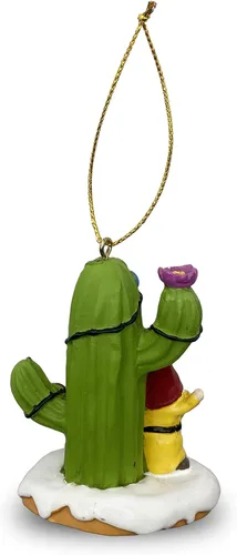 Vista 2 de Casa de cactus y un gnomo pintado a mano, adorno navideño para nuevos propietarios de viviendas, adorno de Navidad en el desierto #1
