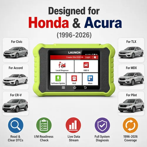 Vista 8 de LAUNCH Creader Elite X500 for Honda OBD2 Scanner Bi-Directional Scan Tool