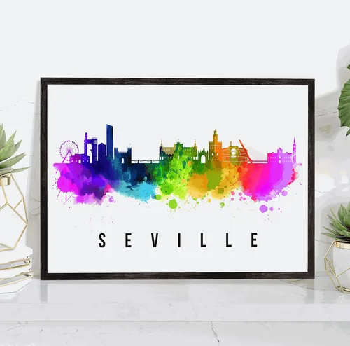 Vista 15 de Póster de Amsterdam Skyline Netherlands, pintura de paisaje urbano e impresión de monumentos, decoración para el hogar, oficina, 12 x 18 pulgadas