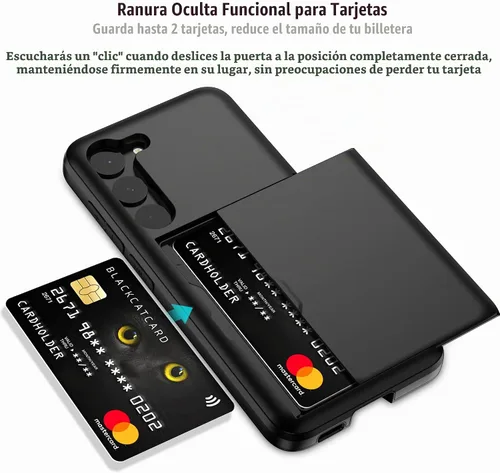 Vista 2 de Nvollnoe Funda para Samsung S23 con tarjetero 5G de 6.1 pulgadas, delgada, de doble capa, resistente, protector para Galaxy S23, funda con ranura