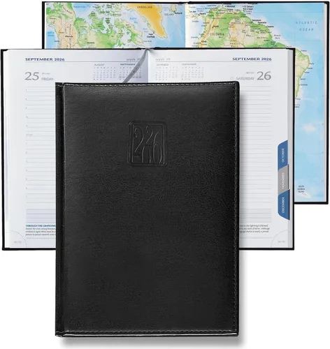 Vista 5 de Agenda diaria 2026 (12.7 x 17.8 cm) - Hecha en Italia, agenda horaria de una página por día, 416 páginas, pestañas y calendario mensual, agenda