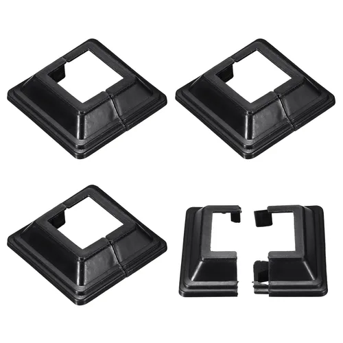 Vista 10 de uxcell Falda para poste, 4 piezas de 1.024 x 1.024 in/1.02 x 1.02 pulgadas, cubierta de base de poste de estilo dividido, falda para valla