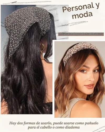 Vista 5 de HAIMEIKANG Bandana floral para mujer, bandanas bohemias para el cabello, bufanda, triángulo, bandas para el cabello, bufanda vintage para la cabeza