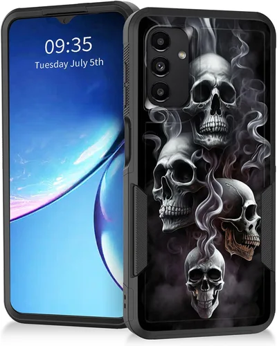 Vista 168 de Funda para Galaxy A14 5G, resistente de doble capa híbrida de policarbonato duro, goma suave, a prueba de golpes, funda protectora resistente