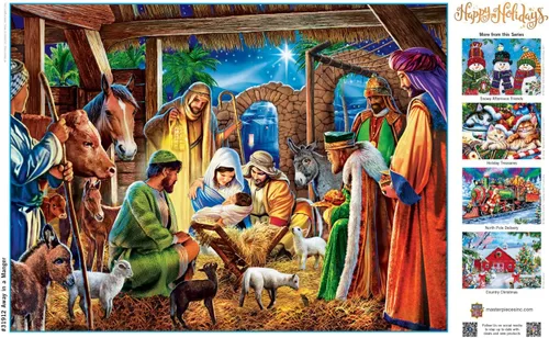 Vista 4 de MasterPieces Rompecabezas de Navidad EZ Grip de 300 piezas - Away in a Manger - 18 x 24 pulgadas