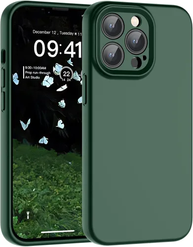Vista 90 de SUPFINE - Funda diseñada para iPhone 12, silicona líquida premium con [forro de microfibra suave antiarañazos][protección de cámara mejorada], funda