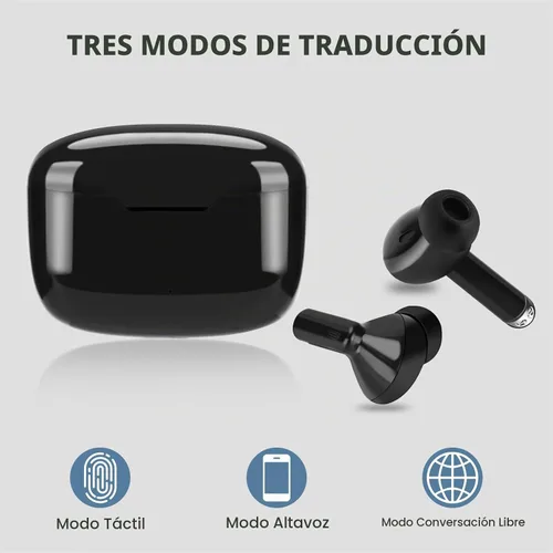 Vista 2 de Diydeg Y113 Auriculares Traductores de Idiomas, Compatible con 144 Idiomas en Línea y Sin Conexión, Dispositivo Traductor de Voz Instantáneo con APP