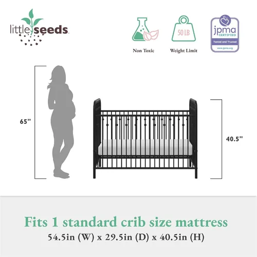 Vista 5 de Little Seeds Monarch Hill Ivy - Cuna de bebé de metal color negro