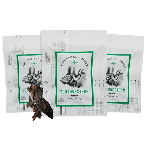 Vista 10 de Side Project - Carne seca de res – Sabor Berbere – Cecina de inspiración etíope sin gluten – Calor dulce y cítricos – Bocadillo alto en proteínas