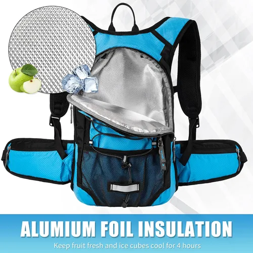 Vista 2 de Mochila de hidratación para senderismo con bolsa de agua - Miracol Bolsa de agua aislada con vejiga de 2L