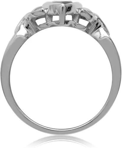 Vista 3 de Silvershake Anillo solitario de plata de ley 925 con nudo celta triquetra genuina
