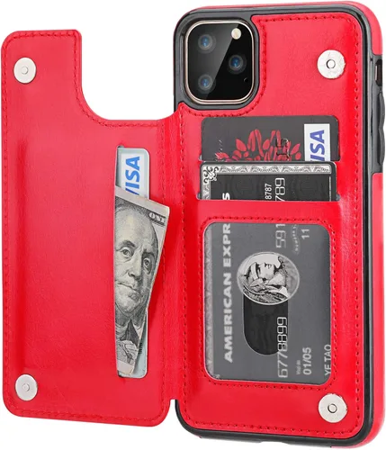 Vista 10 de ONETOP Funda tipo cartera para iPhone 11 Pro Max con tarjetero de crédito
