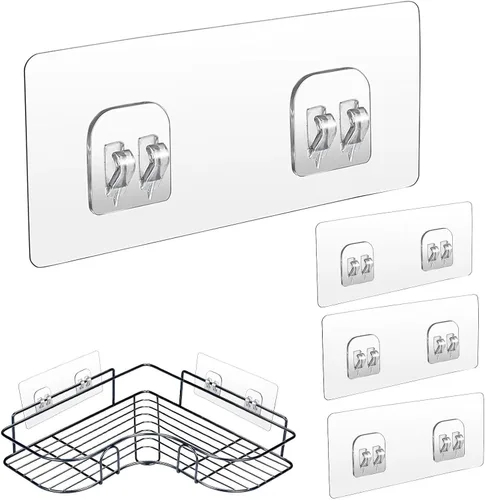 Vista 9 de Shower Shelves Adhesive Replacement 4 Pieces Organizer Glue Pads
