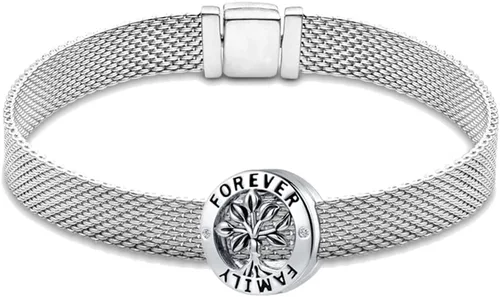 Vista 3 de Tree Reflexions - Dije redondo con clip para pandora reflexiones, pulsera de circonitas cúbicas, regalo para ella