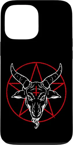 Vista 24 de iPhone 12/12 Pro Baphomet cabra - Estuche Satánico Pentagrama
