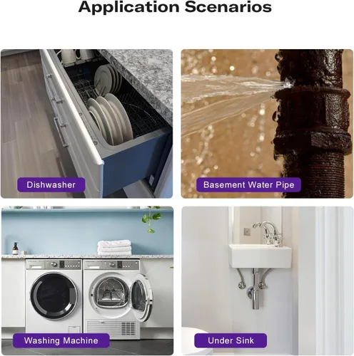 Vista 7 de THIRDREALITY Sensor de fuga de agua Zigbee con detección de goteo, alarma de 120dB, notificaciones de la aplicación habilitadas cuando funciona