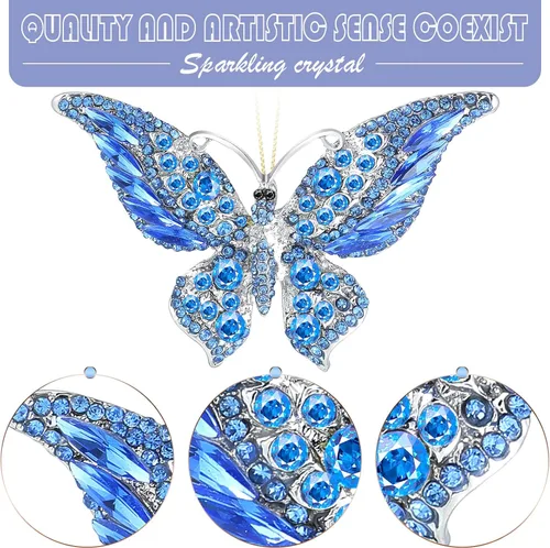 Vista 4 de Junkin 6 Piezas Adornos de Navidad de Mariposa Adornos Colgantes de Mariposa Regalos para Mujeres Decoraciones de Árbol de Navidad Regalo