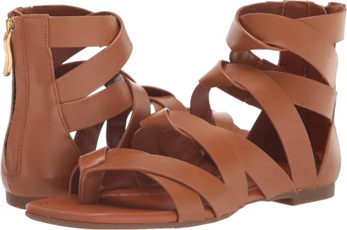 Vista 12 de Aerosoles Sandalias planas Glam para mujer, Bronceado Cuero