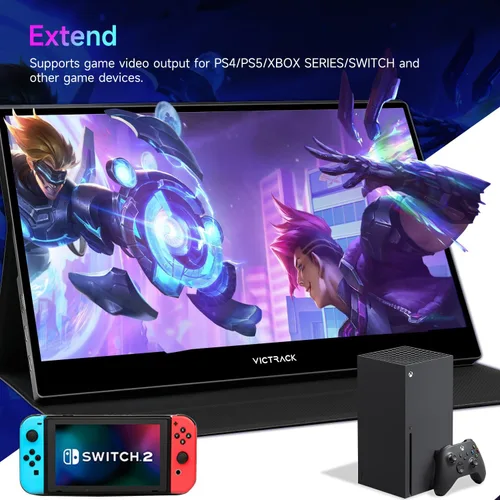 Vista 3 de Victrack - Monitor portátil para juegos 4K con pantalla táctil Pro, 13.3 pulgadas Ultra UHD (3840 x 2160), para PC de juegos de mano, estilo como