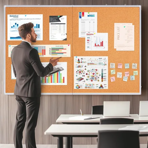 Vista 4 de Maxtek - Tablón de anuncios grande de corcho para pared con marco de aluminio de 48 x 36 pulgadas 4'X 3' Corkboard Foldable Wall Mount Design, Pin