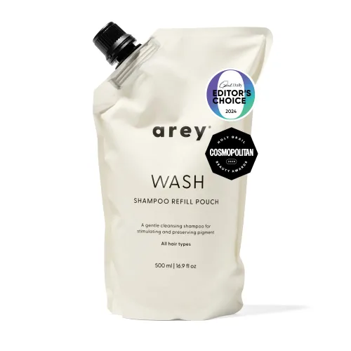 Vista 9 de Arey Champú de lavado para mujeres y hombres Retrasar + reducir los signos del envejecimiento de las canas y promover hebras más saludables
