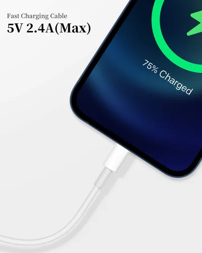 Vista 4 de Uzento Cable de carga para iPhone, paquete de 2 cables USB a Lightning originales con certificación Apple MFI de 6 pies, cable de carga rápida