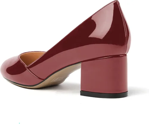 Vista 7 de MODENCOCO Zapatos de tacón bajo grueso para mujer, con puntera redonda, de 2 pulgadas