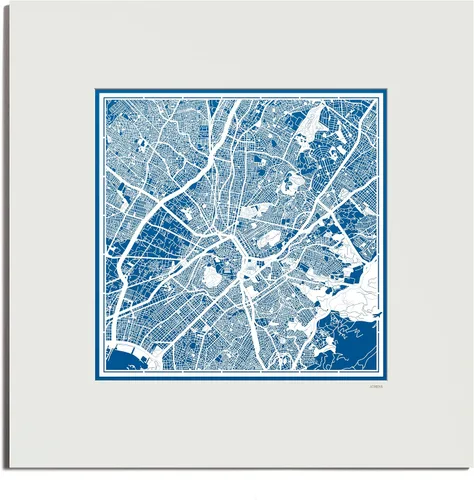 Vista 100 de O3 Design Studio Mapa de corte de papel de París, color negro mate, 20 x 20 pulgadas, arte en papel