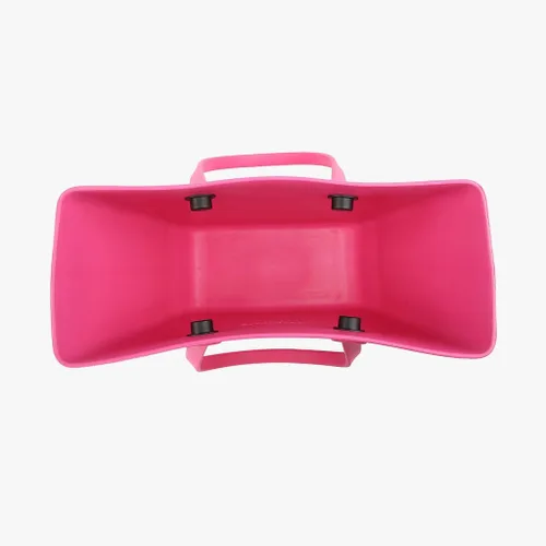 Vista 3 de JEN & CO. Vira Versa - Bolsa de mano, color rosa claro, bolsa grande de utilidad, comestibles, playa, bolsas de goma con correas intercambiables