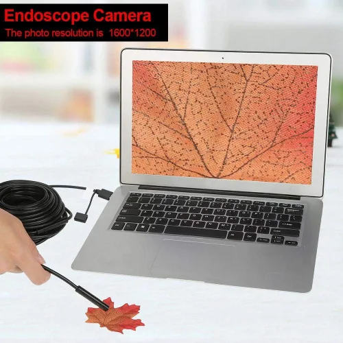 Vista 3 de Endoscopio Fydun USB endoscopio 1pc negro 49.2 ft USB endoscopio con cámara de 2 megapíxeles para inspección de coches de tubería