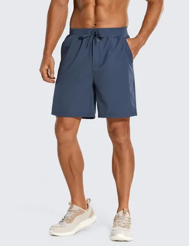 Vista 2 de CRZ YOGA Pantalones cortos de entrenamiento elásticos en cuatro direcciones para hombre, 79 pulgadas, suaves, duraderos, casuales, con bolsillos