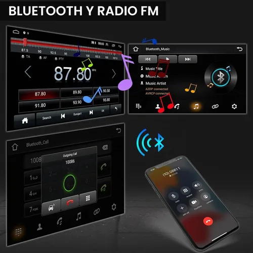 Vista 5 de Estéreo de coche Android para Ford Escape/Kuga y Mazda Tribute 2007-2012 - CarPlay con cable/inalámbrico y Android Auto, radio de pantalla táctil