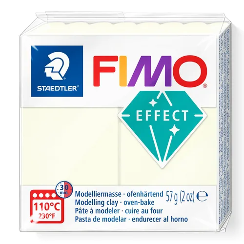 Vista 10 de STAEDTLER 8010-014 FIMO Effect - Arcilla de modelado polimérica endurecedora para horno, color blanco translúcido (1 bloque de 2.01 oz)