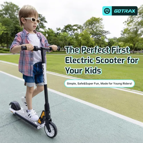 Vista 2 de Gotrax Electric Scooter for Kids 6-12, Max 3.75 Mile & 7.5Mph,Thumb Control Negro