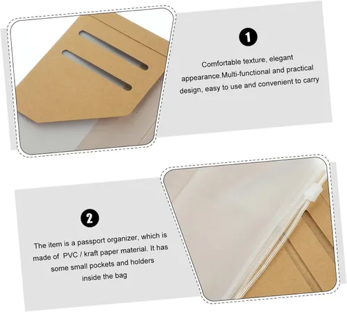 Vista 3 de 4 unids billetera de viaje con cremallera bolsillo cuaderno hombres organizador casual para carpeta de repuesto accesorios tamaño pasaporte titular