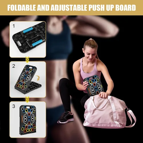 Vista 4 de Tabla de flexión plegable ajustable 56 en 1 para ejercicio, entrenamiento de fitness para entrenamiento de fuerza muscular máxima para hombres