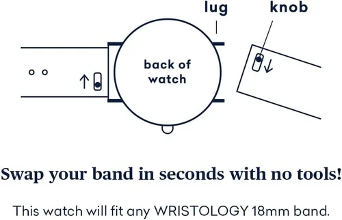 Vista 5 de Wristology Easy Change Band Large Face Roman Numerals Boyfriend Womens Watch - Interchangeable Strap - Large Easy to Read Analog Dial Unisex