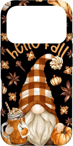 Vista 30 de Pumpkin Spice Coffee Hello Fall Funny Thanksgiving Gnome Case for iPhone 16
