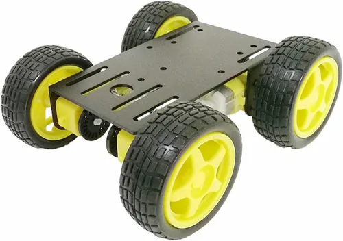 Vista 7 de Profesional 4WD Robot Smart Car Chassis Kit C101 con codificador de velocidad TT Motor, Modelo robótico con ruedas de metal Sciences Experimento
