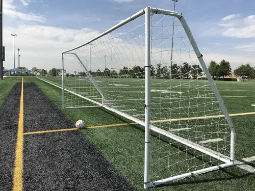 Vista 4 de PASS Premier 18.5 x 6.5 pies. Portería de fútbol oficial de acero reglamentaria juvenil. Marco de acero de 2 pulgadas de diámetro con red duradera