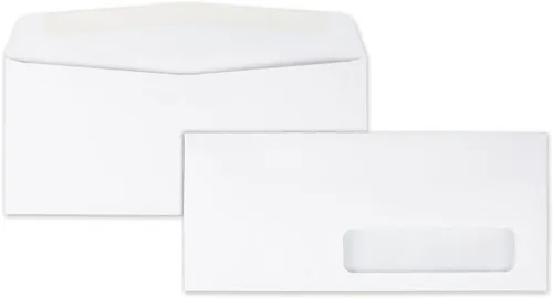 Vista 3 de Quality Park Sobres para ventana derecha, #10, 24 libras, engomados, blancos, 500/caja (QUA21332)