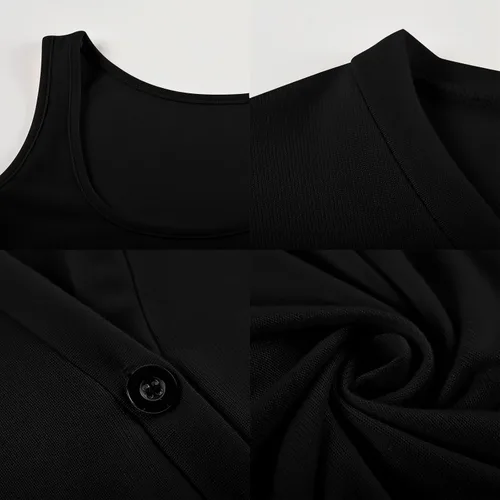 Vista 2 de Hugncmy Chaqueta de punto de 3 piezas para mujer, chaleco y pantalones, suéter de manga larga, sudadera con capucha