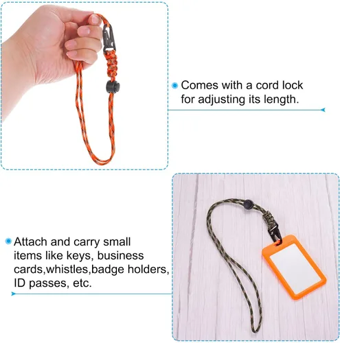 Vista 4 de PATIKIL Cordón de insignia con clip ajustable para collar de muñeca camuflaje anaranjado
