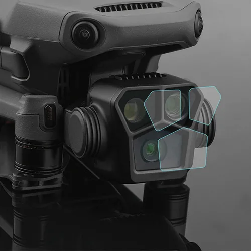 Vista 5 de Juego de 2 protectores de pantalla de lente para DJI Mavic 3 Pro Drone 9H de dureza de vidrio templado, accesorio de película protectora